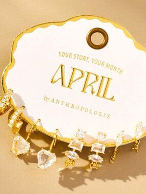 Anthropologie Birthstone Huggie Earrings, Set of 4 NWT